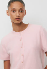 Bare Cashmere Noteworthy Shortsleeve Cardigan - MAGNOLIA