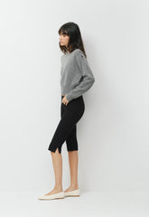Essential Wool Cashmere Gable Sweater - HEATHER DARK GREY