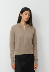 Essential Cashmere Idyllic Zip Hoodie - HEATHER NOMAD TAUPE