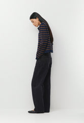 Society Cardigan - Wonder Yarn - ADMRL NVY/ CHLTR BRWN