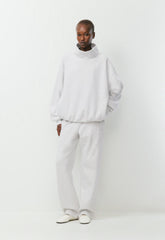 Cozy Sweatfleece Mega Funnel Neck - HEATHER CLOUD WHITE