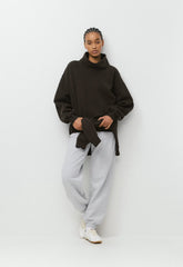 Cozy Sweatfleece Mega Funnel Neck - CACAO NIB BROWN