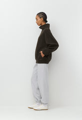 Cozy Sweatfleece Mega Funnel Neck - CACAO NIB BROWN