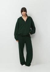 Cozy Sweatfleece Mega Zip Hoodie - FIGTREE GREEN