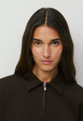 Terry Sweatfleece Mega Polo Sweatshirt - CACAO NIB BROWN