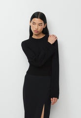 Byline Merino Wool Sweater - BLACK