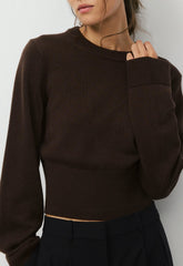 Byline Merino Wool Sweater - CACAO NIB BROWN