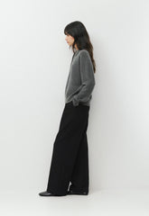 Essential Cashmere Museo Polo Sweater - SPECKLED CHARCOAL