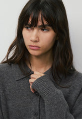 Essential Cashmere Museo Polo Sweater - SPECKLED CHARCOAL