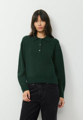 Essential Cashmere Museo Polo Sweater - FIGTREE GREEN