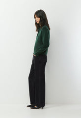 Essential Cashmere Museo Polo Sweater - FIGTREE GREEN