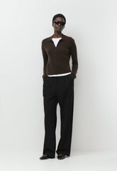Bare Cashmere Foundation Cardigan - CACAO NIB BROWN