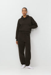 Cozy Sweatfleece Boyfriend Boxy Hoodie - CACAO NIB BROWN