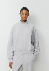Cozy Sweatfleece Mega Mockneck - HEATHER CHROME