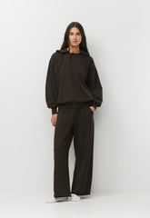 Terry Sweatfleece Mega Dock Hoodie - CACAO NIB BROWN