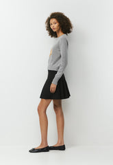 Cotton Charm™ Teatime Icon Sweater - HTHR DRK GREY/ZADIE