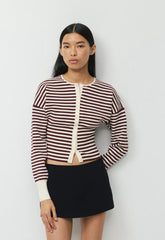 Golightly Cardigan - Wonder Yarn - LT BIRCH/GALA PLUM