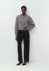 Bay Merino Wool Cardigan - HEATHER DARK GREY
