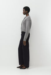 Bay Merino Wool Cardigan - HEATHER DARK GREY