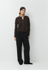 Bare Cashmere Noteworthy Cardigan - CACAO NIB BROWN