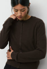 Bare Cashmere Noteworthy Cardigan - CACAO NIB BROWN