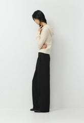 Wool Cashmere Idyllic Zip Hoodie - SEASIDE CREAM