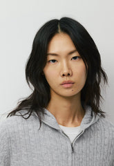 Wool Cashmere Idyllic Zip Hoodie - HEATHER CHROME