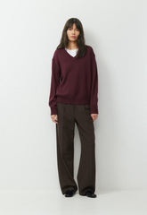 Essential Merino Wool Angle Sweater - GALA PLUM