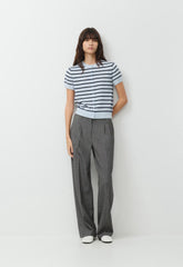 Bare Cashmere Noteworthy Shortsleeve Cardigan - PLNAR/ADMRLNV