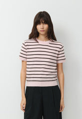Bare Cashmere Bloor Shortsleeve Sweater - MGNOLIA/CACAO NIB BRWN