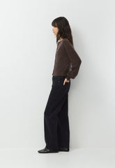 Essential Wool Cashmere London Cardigan - NAVY/ CHOCLTR BROWN
