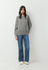 Essential Wool Cashmere Isabelle Sweater - HEATHER DARK GREY