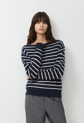 Essential Cashmere Nuance Sweater - ADMIRAL NVY/LT BIRCH