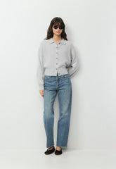 Essential Cashmere Princely Cardigan - HEATHER CHROME