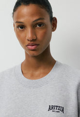 Cozy Sweatfleece Boyfriend Crew Sweatshirt - H CHROME/ ADMIRAL