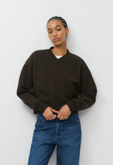 Cozy Sweatfleece Boyfriend Bomber - CACAO NIB BROWN
