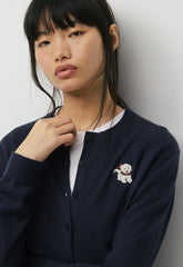 Cotton Charm™ Noteworthy Icon Cardigan - ADMIRAL NAVY/ LUNA