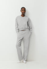 Cozy Sweatfleece Boyfriend Boxy Sweatshirt - HEATHER CHROME