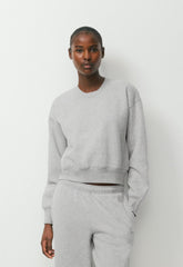 Cozy Sweatfleece Boyfriend Boxy Sweatshirt - HEATHER CHROME