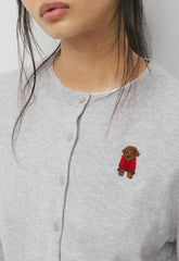 Cotton Charm™ Noteworthy Icon Cardigan - HEATHER CHROME/GEORGE