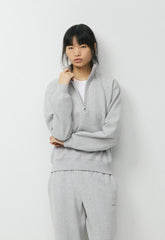 Cozy Sweatfleece Perfect 1/2 Zip - HEATHER CHROME