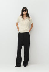 Bare Cashmere Cellini Shortsleeve Sweater - SEASIDE CREAM