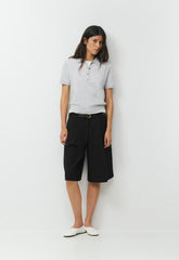 Bare Cashmere Cellini Shortsleeve Sweater - HEATHER CHROME