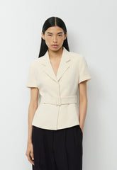 Brynn Shortsleeve Blazer - Sway Crepe - SEASIDE CREAM
