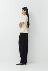 Brynn Shortsleeve Blazer - Sway Crepe - SEASIDE CREAM