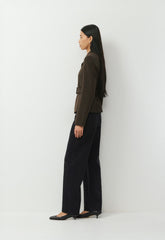 Brynn Blazer - Sway Crepe - DARK COFFEE