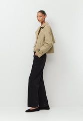 The Esquire Short Trench Coat - City Twill - WICKER TAN