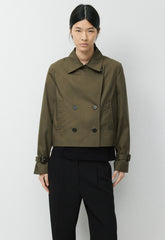 The Esquire Short Trench Coat - City Twill - ATLAS OLIVE