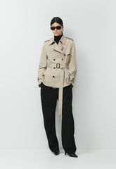The Finch Short Trench Coat - City Twill - MARCONA BEIGE
