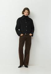 The Heath Double-Faced Coat - Luxe (Re)Wool - BLACK